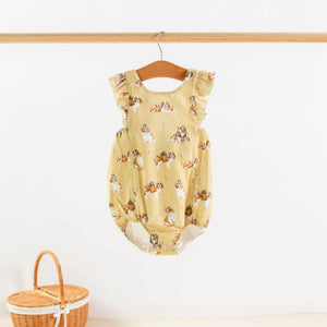 MVP: Louisiana Saints Organic Muslin Bubble Romper by Nola Tawk, Southern lifestyle apparel main product photo