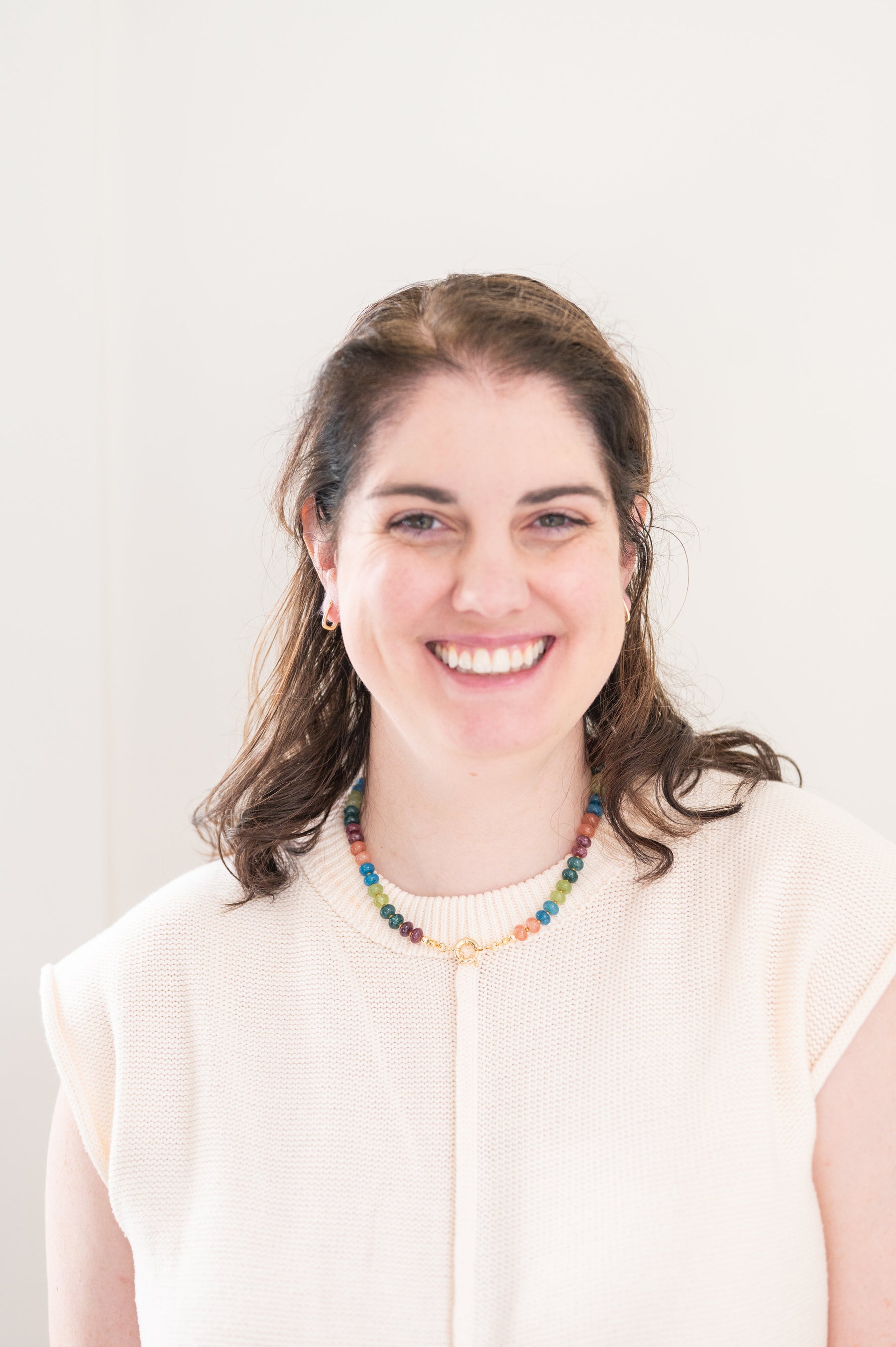 The Elodie Multicolor Beaded Charm Necklace detail view by London Crafted