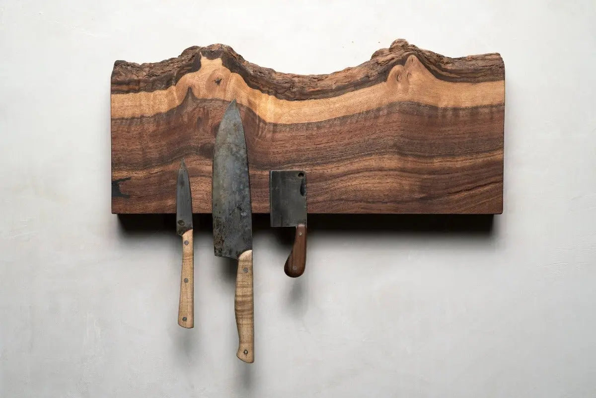 Magnetic Wooden Knife Holder by Alabama Sawyer, wooden knife holder detail photo 3