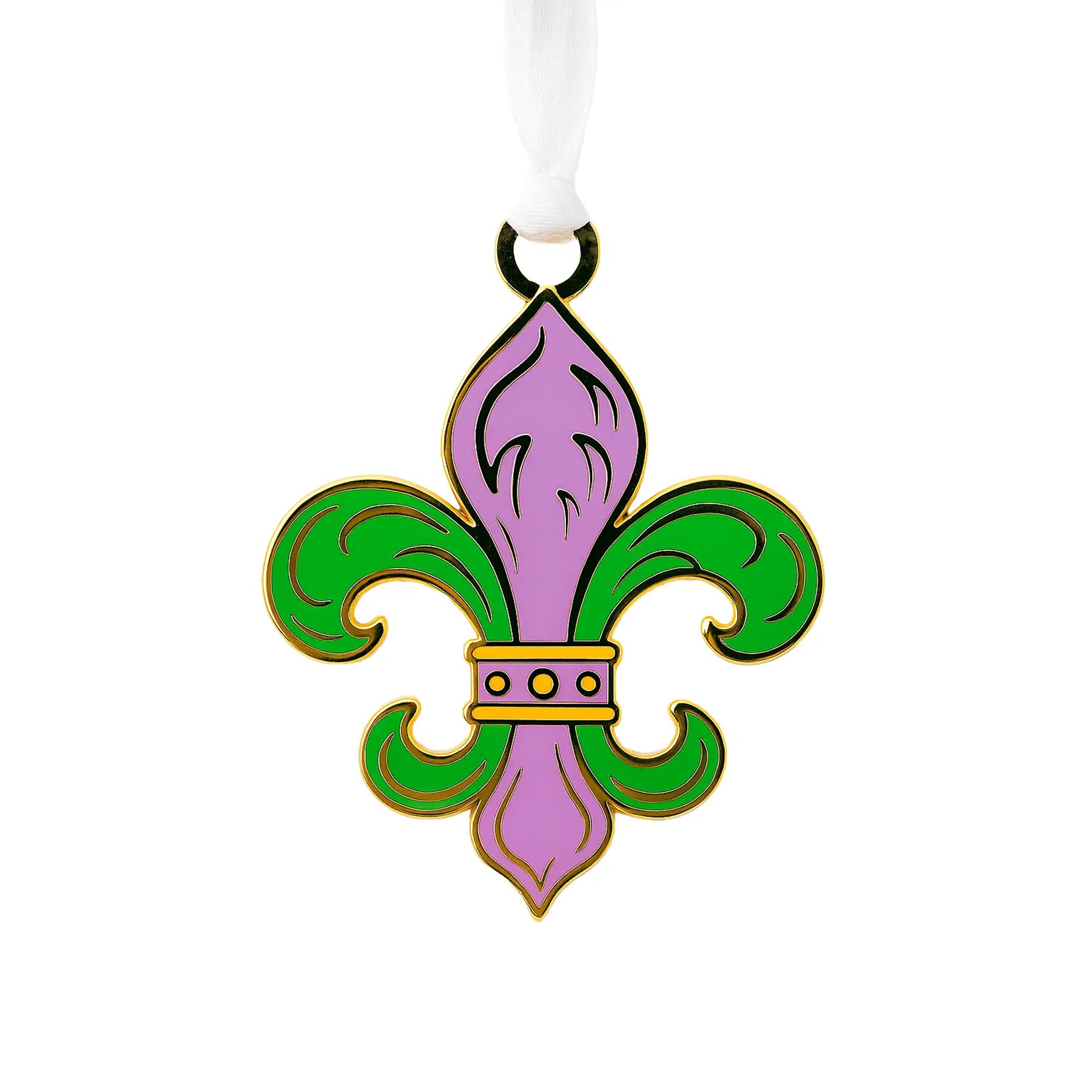 Mardi Gras Fleur de Lis Enamel Ornament by Nola Tawk, Southern home decor main product photo