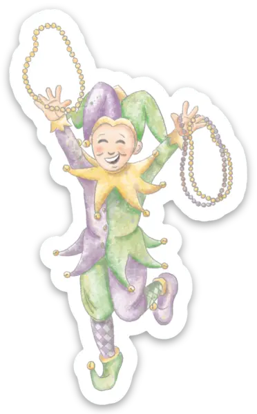 Mardi Gras Mambo Die Cut Stickers by Nola Tawk, vinyl decal main product photo