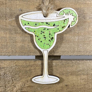 Margarita Wooden Christmas Ornament | Tropical Holiday Decor by Cate's Concepts, LLC, Southern home decor main product photo