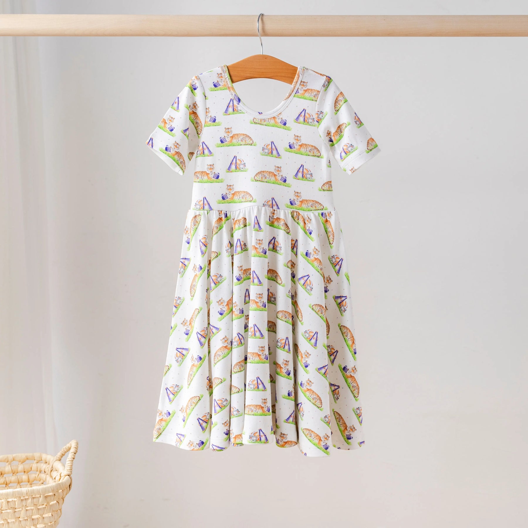 Mascot Mania in Auburn Organic Cotton Dress for Kids by Nola Tawk, Southern lifestyle apparel main product photo