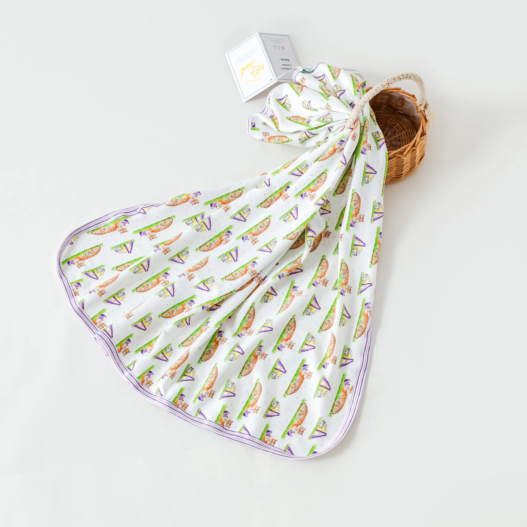 Mascot Mania in Louisiana Organic Cotton Baby Blanket by Nola Tawk, children's boutique clothing main product photo