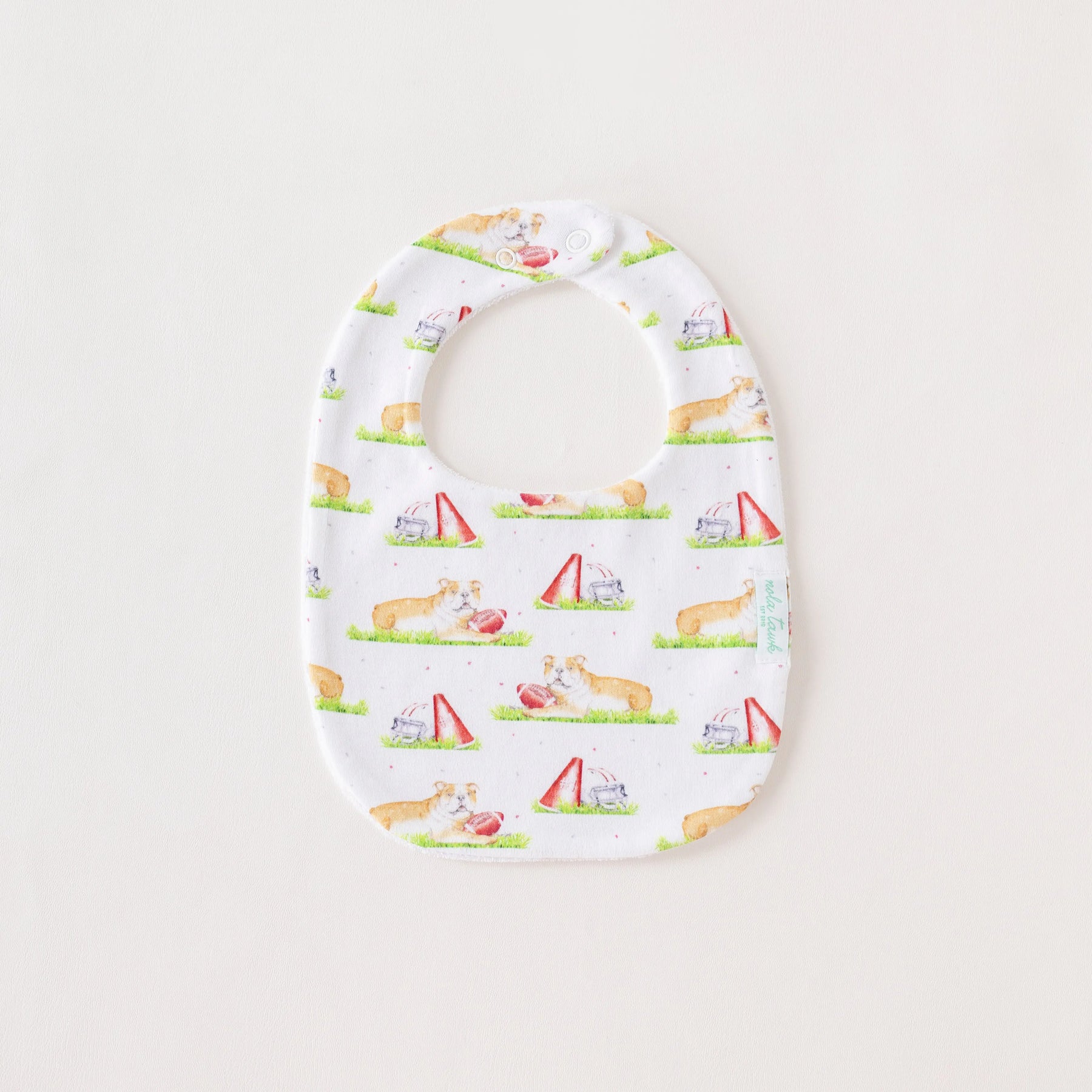 Mascot Mania in Mississippi Organic Cotton Baby Bib by Nola Tawk, children's boutique clothing main product photo