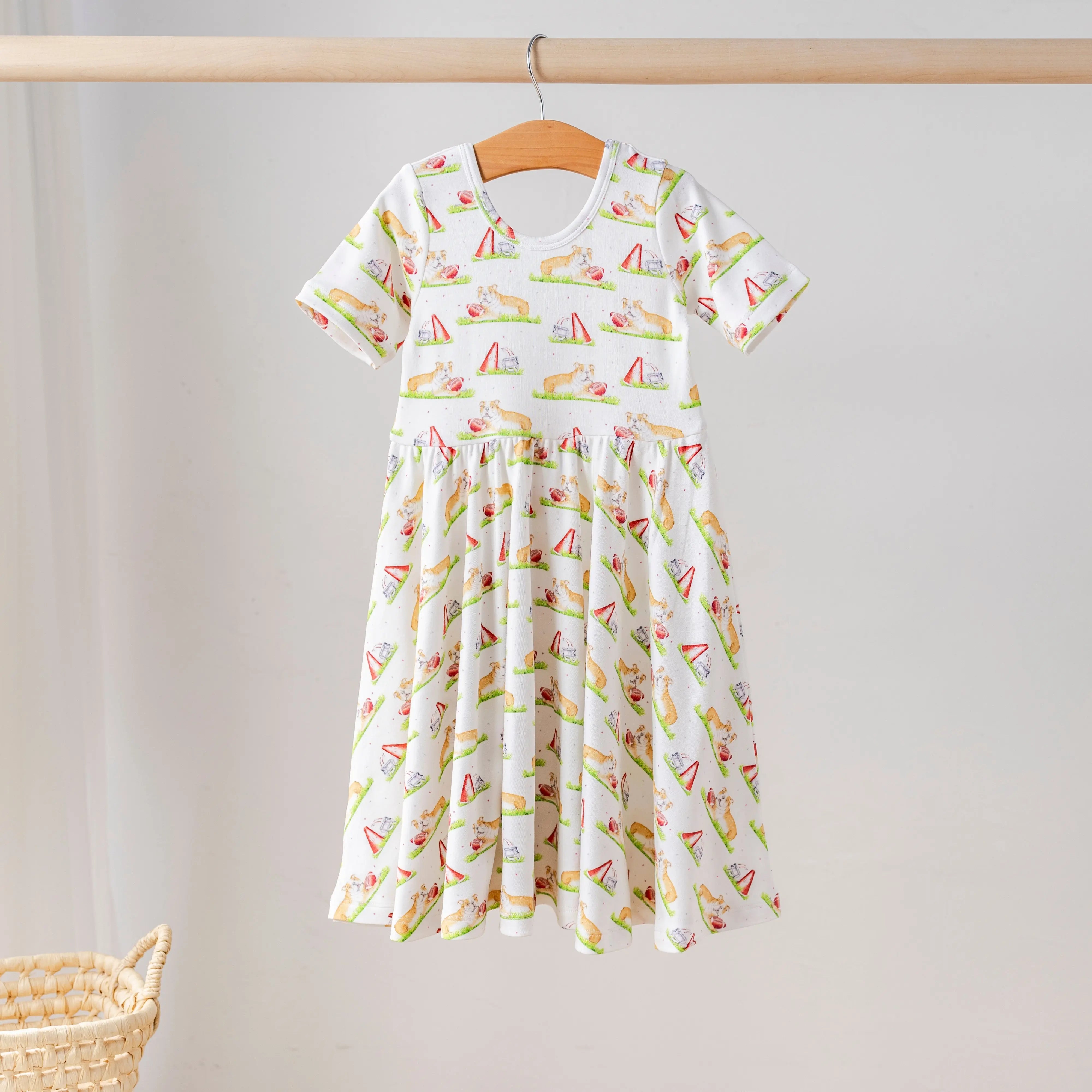 Mascot Mania in Mississippi Organic Cotton Dress for Kids by Nola Tawk, Southern lifestyle apparel main product photo