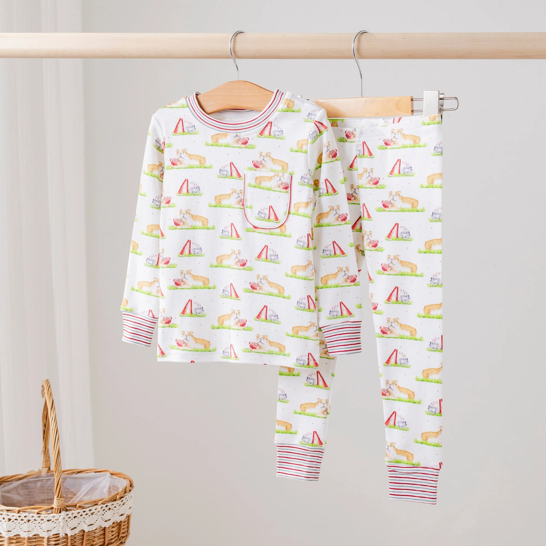 Mascot Mania in Mississippi Organic Cotton Kids Pajamas by Nola Tawk, Southern food gift main product photo