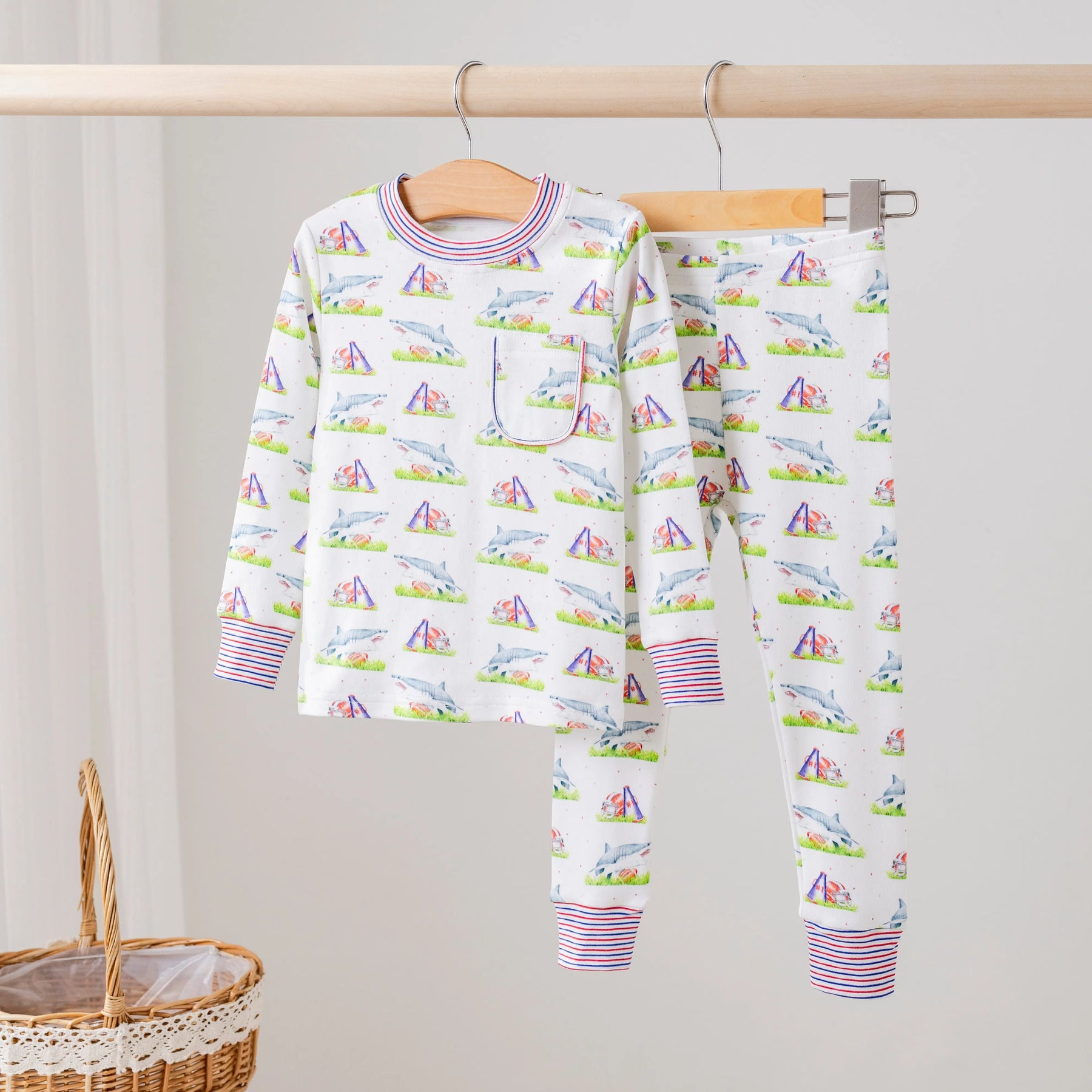 Mascot Mania in Ole Miss Organic Cotton Kids Pajamas by Nola Tawk, Southern food gift main product photo