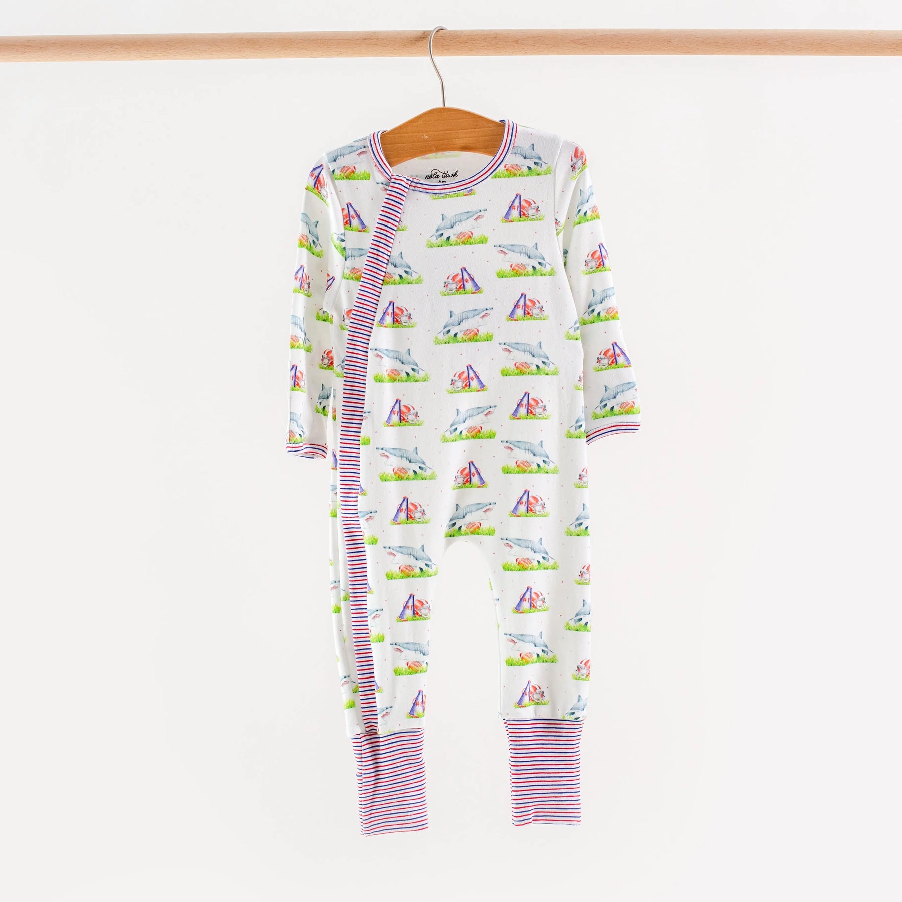 Mascot Mania in Ole Miss Organic Cotton Kids Pajamas by Nola Tawk, Southern food gift detail photo 2
