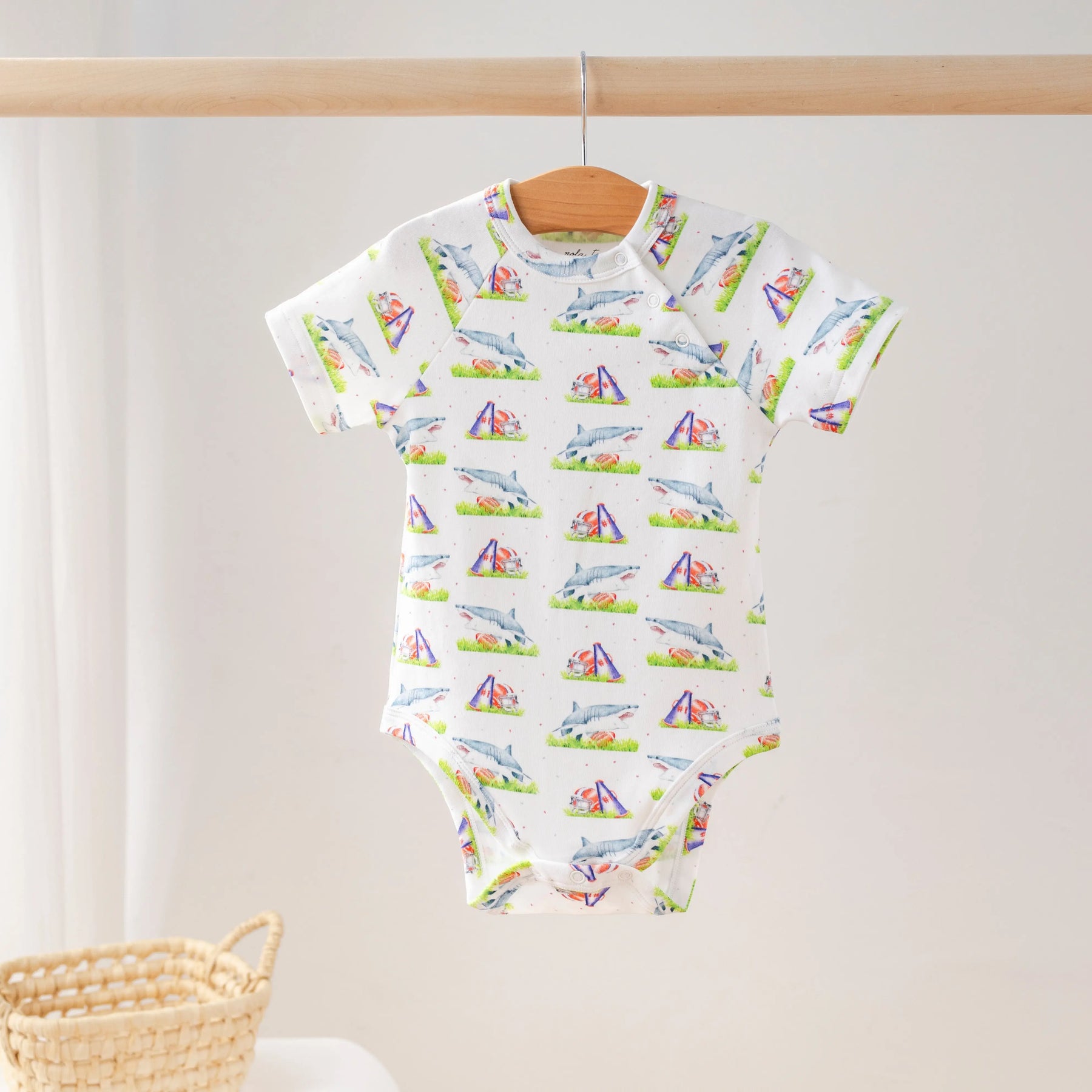 Mascot Mania in Ole Miss Organic Cotton Onesie by Nola Tawk, Southern lifestyle apparel main product photo