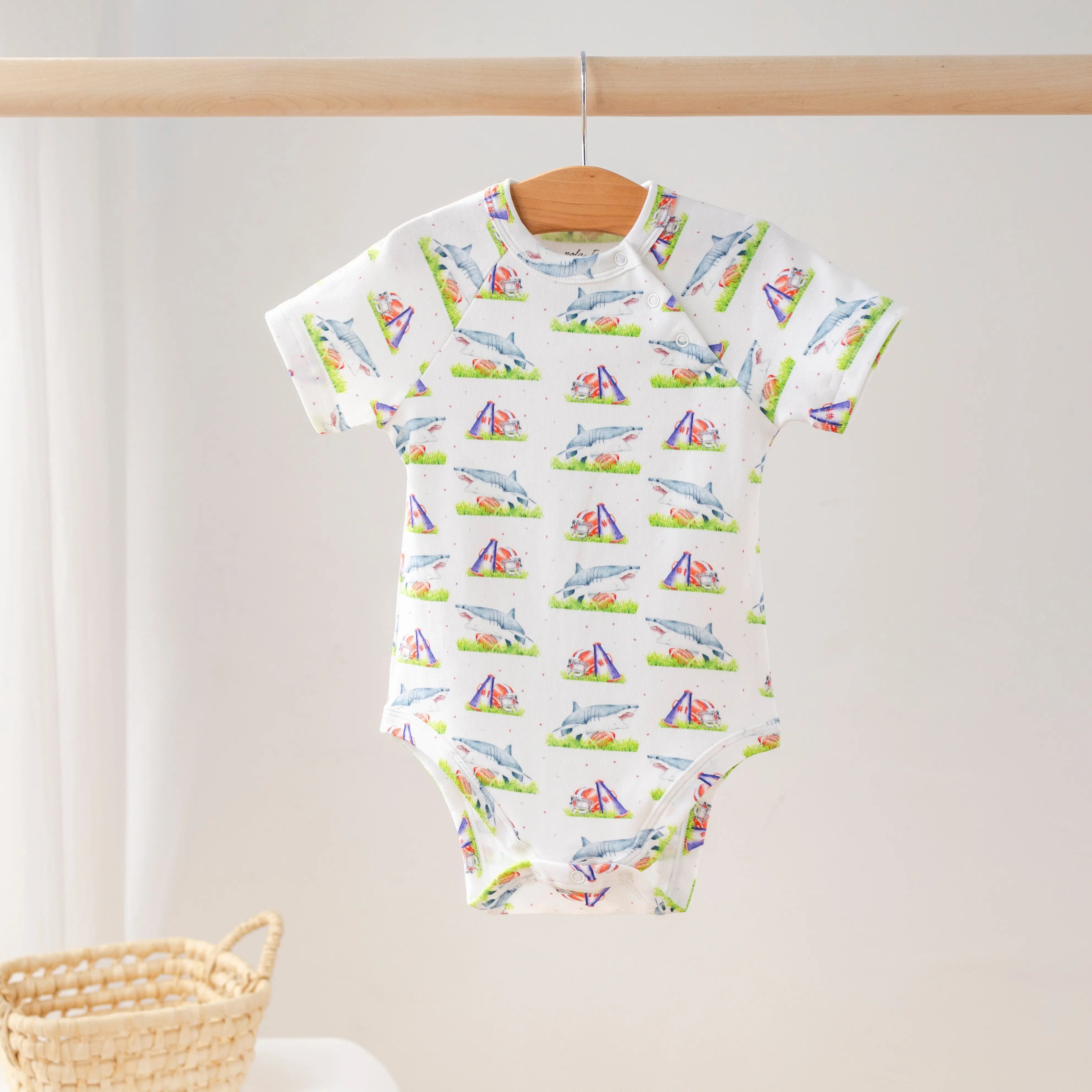 Mascot Mania in Ole Miss Organic Cotton Onesie by Nola Tawk, Southern lifestyle apparel main product photo