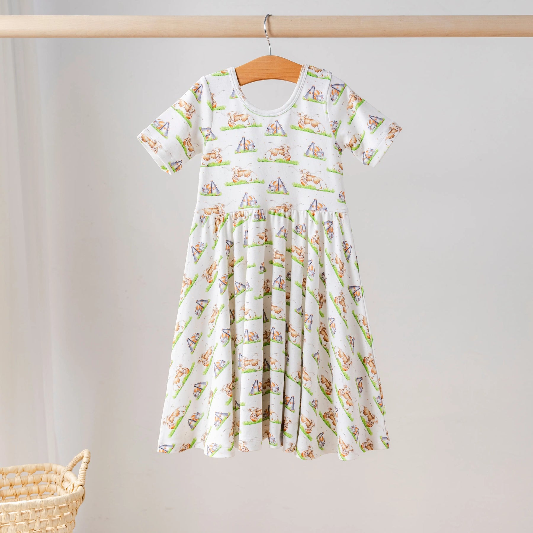 Mascot Mania in Texas Organic Cotton Dress for Kids by Nola Tawk, Southern lifestyle apparel main product photo