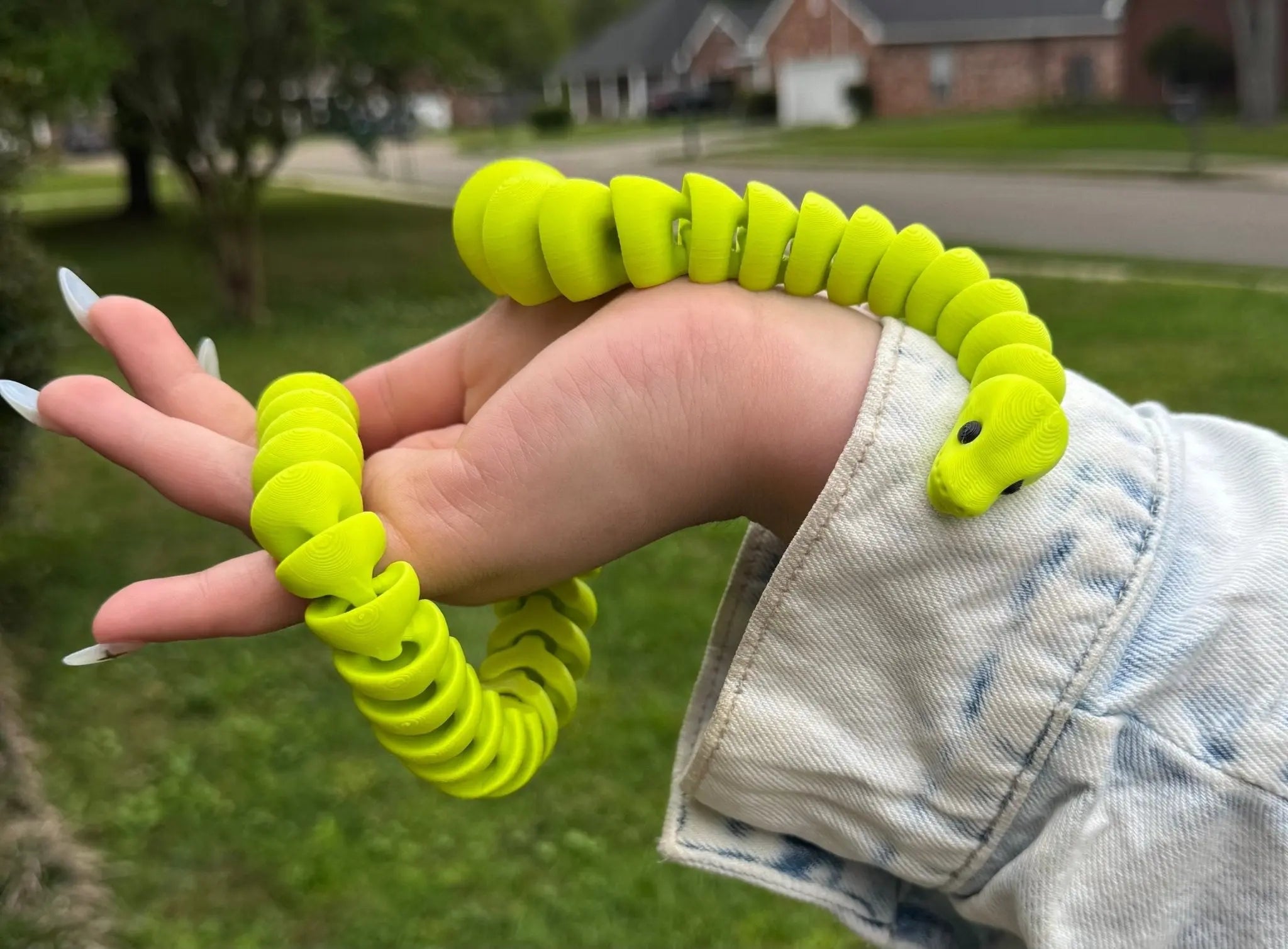 Matte Snake 3D Printed Fidget Toy | Large Reptile Sensory Toy by Mushroom Lady Co, paper gift main product photo