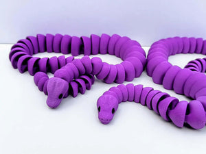 Matte Snake 3D Printed Fidget Toy | Large Reptile Sensory Toy by Mushroom Lady Co, paper gift detail photo 3