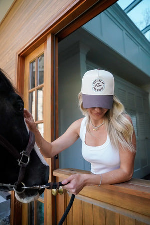 Meet me at the Rodeo - Brown Vintage Trucker Hat by KenzKustomz, Southern lifestyle apparel detail photo 8