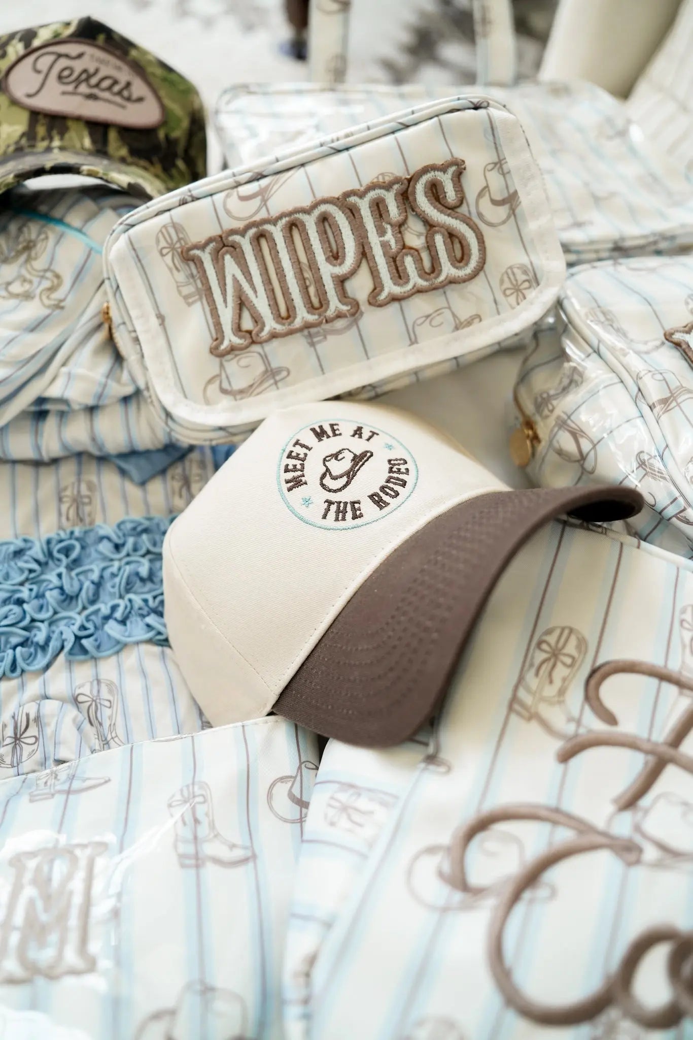 Meet me at the Rodeo - Brown Vintage Trucker Hat by KenzKustomz, Southern lifestyle apparel detail photo 10