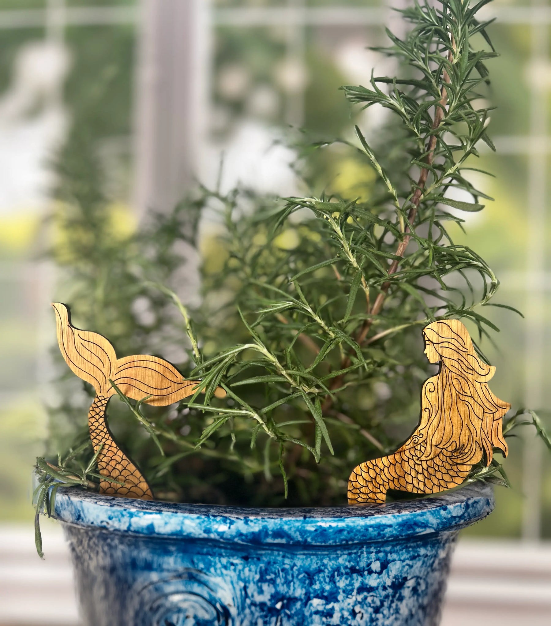 Mermaid Plant Buddy - Plant Pick (2pcs) by Artspeak Studio, ornament main product photo