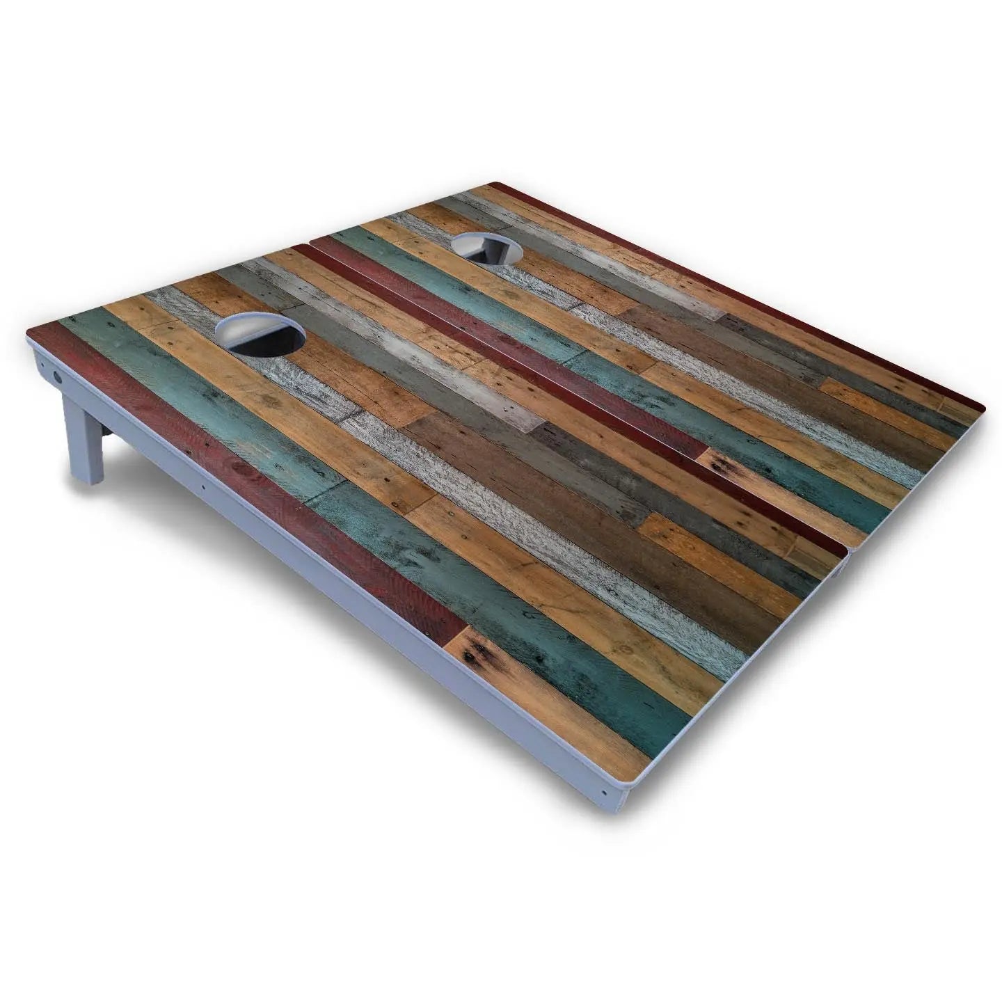 Metallic Wood Planks Cornhole Boards - All Weather Series by Cornhole Solutions, custom cornhole board detail photo 3