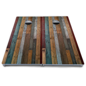 Metallic Wood Planks Cornhole Boards - All Weather Series by Cornhole Solutions, custom cornhole board detail photo 4