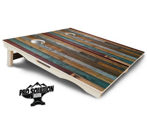 Metallic Wood Planks Cornhole Boards - Pro Solution Elite Series by Cornhole Solutions, custom cornhole board detail photo 5