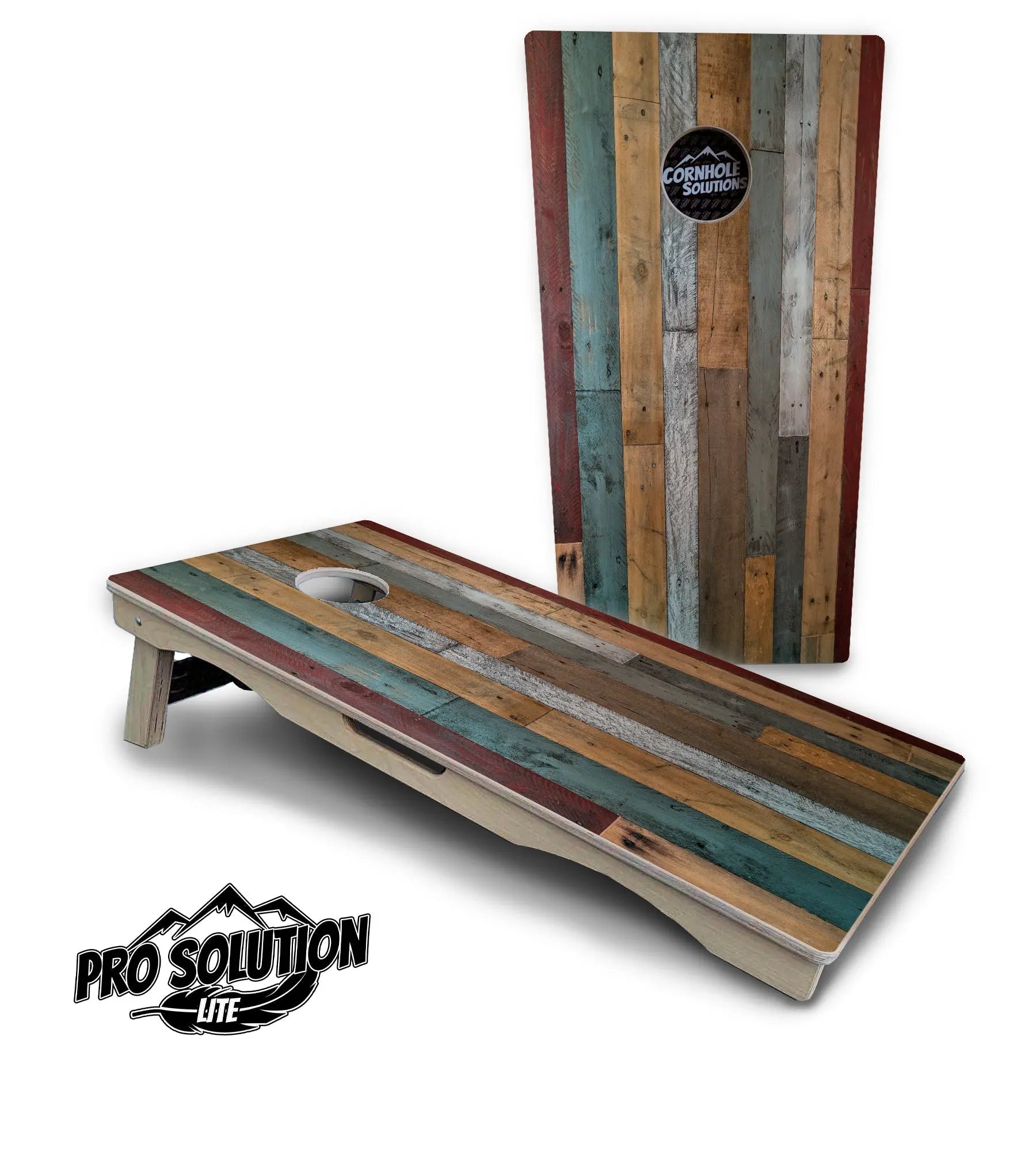 Metallic Wood Planks Cornhole Boards - Pro Solution Lite Series by Cornhole Solutions, custom cornhole board detail photo 5