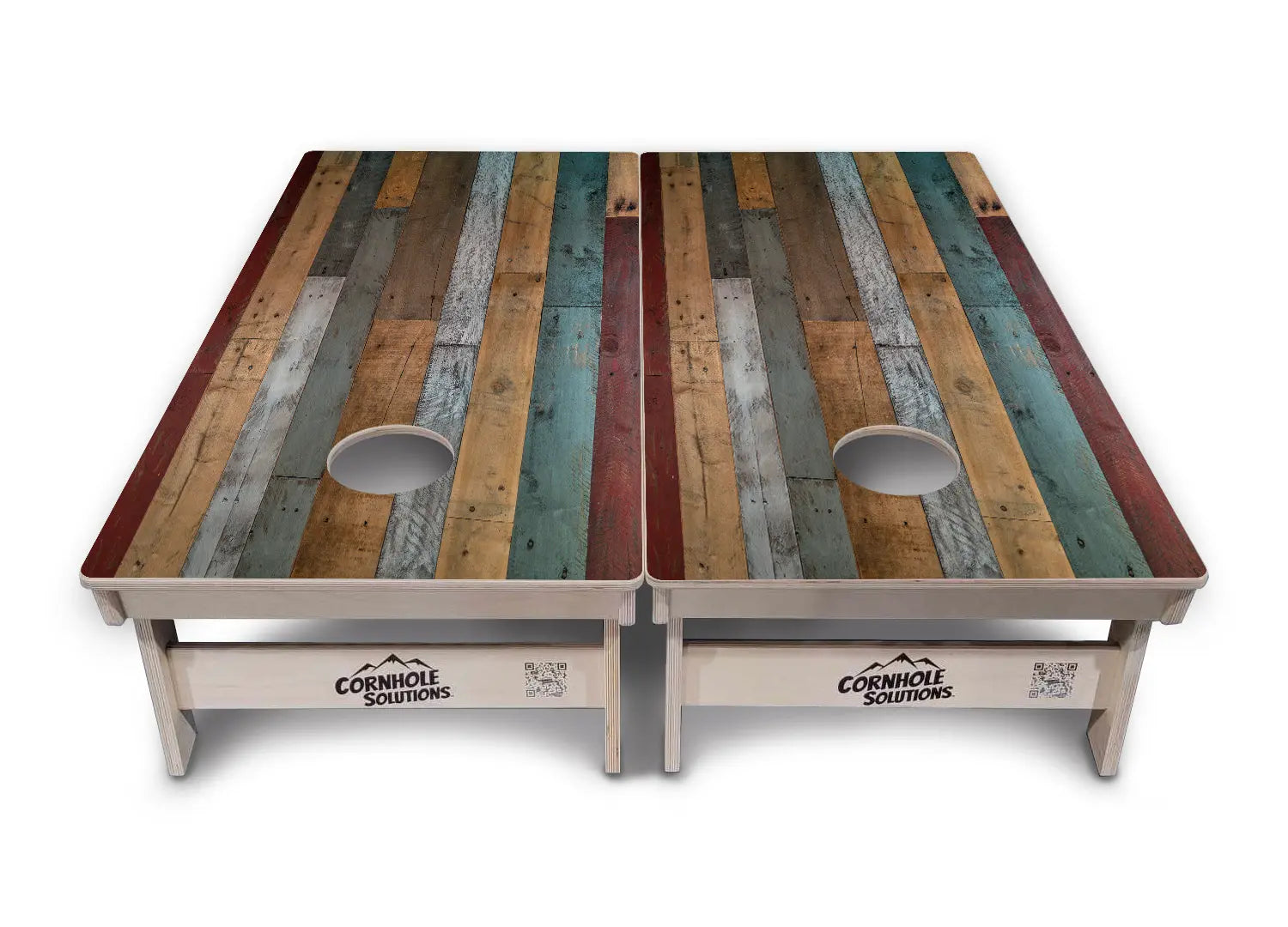 Metallic Wood Planks Cornhole Boards - Professional Tournament Series by Cornhole Solutions, custom cornhole board detail photo 2