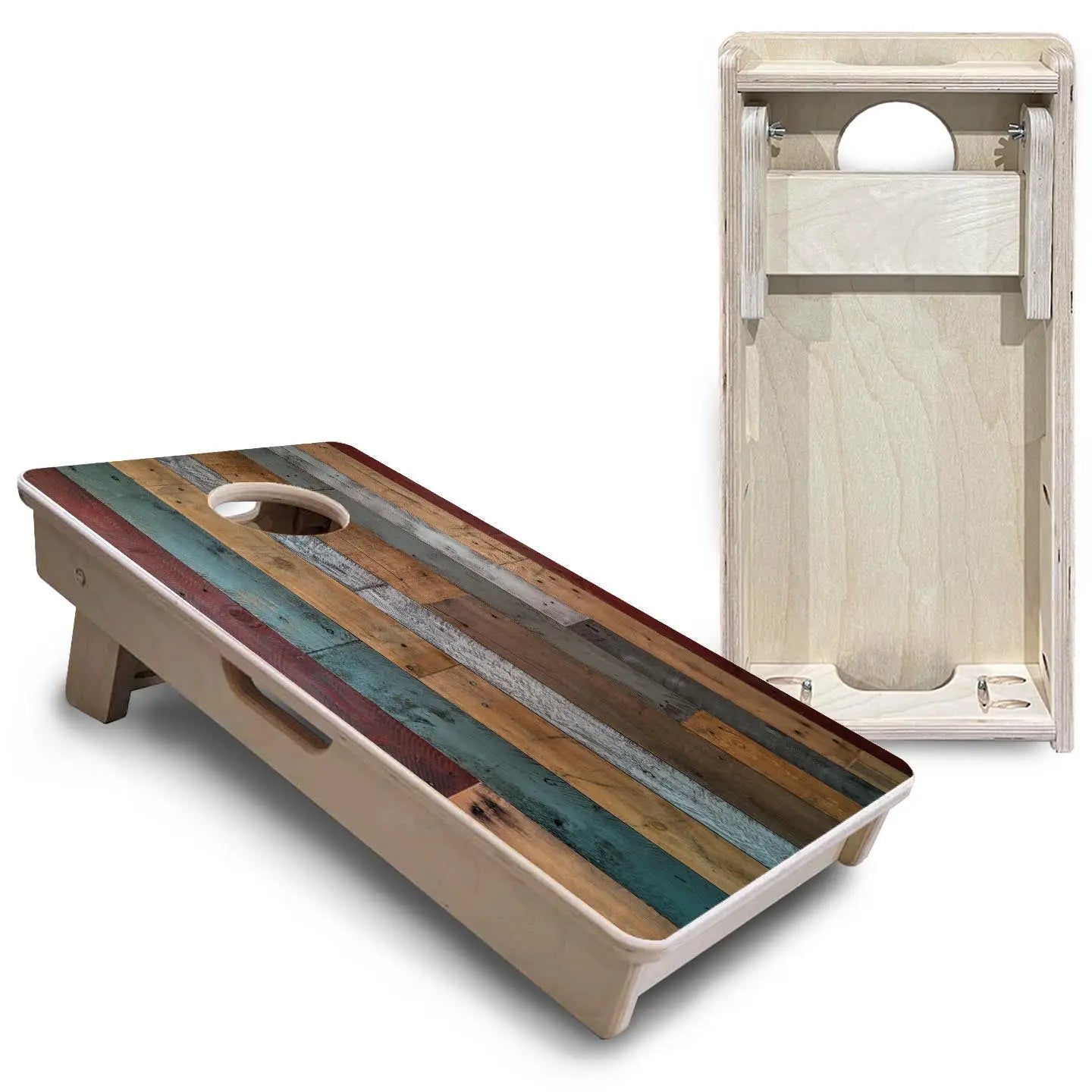 Metallic Wood Planks - Mini or Vacation Size Cornhole Boards by Cornhole Solutions, custom cornhole board detail photo 5