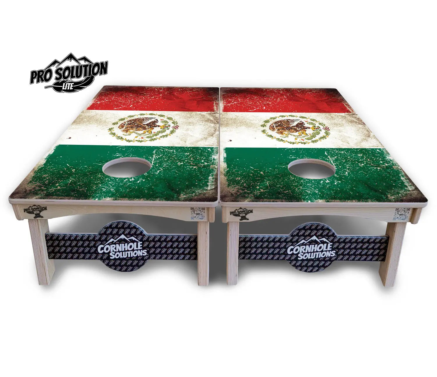 Mexico Flag Cornhole Boards - Pro Solution Lite Series by Cornhole Solutions, custom cornhole board detail photo 3