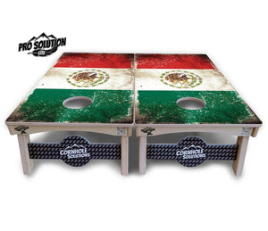 Mexico Flag Cornhole Boards - Pro Solution Lite Series by Cornhole Solutions, custom cornhole board detail photo 3