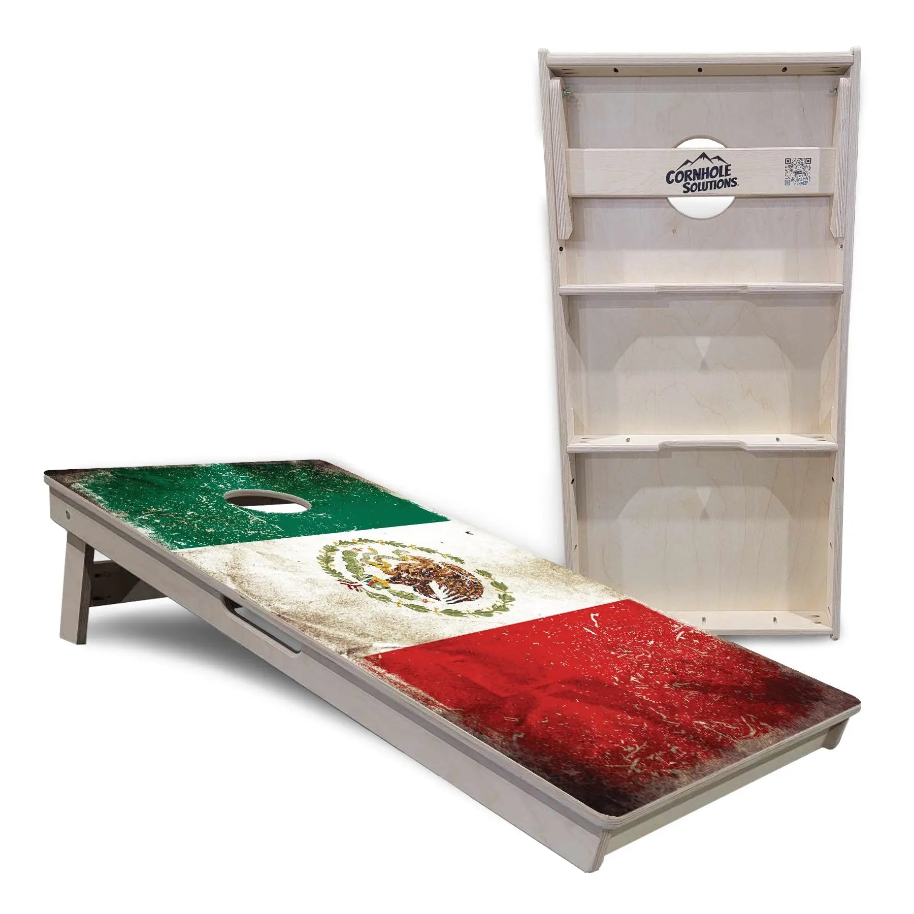 Mexico Flag Cornhole Boards - Professional Tournament Series by Cornhole Solutions, custom cornhole board detail photo 4