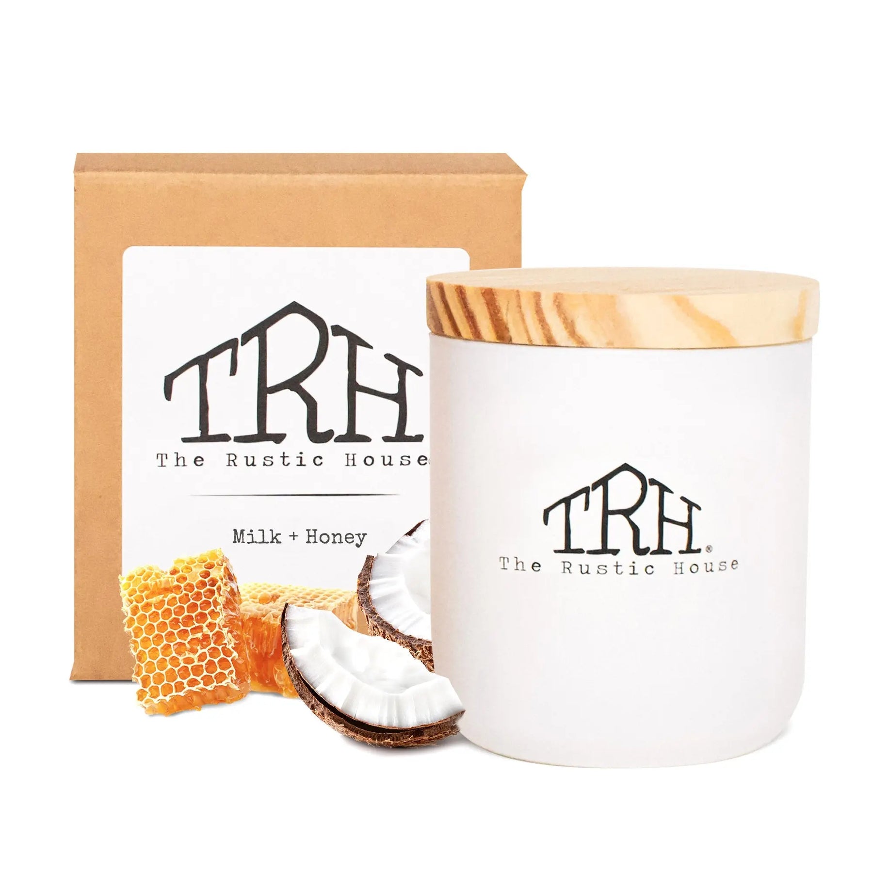 Milk + Honey Candle by The Rustic House, Southern food gift main product photo