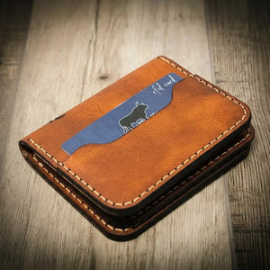 Minimalist Badge Wallet by Bull Sheath Leather, handmade leather goods detail photo 18