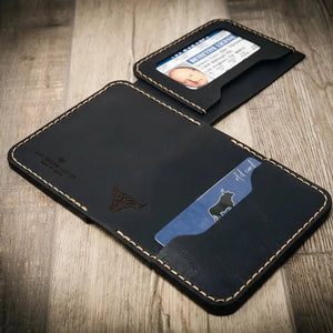 Minimalist Badge Wallet by Bull Sheath Leather, handmade leather goods detail photo 21