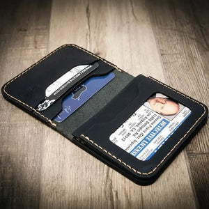 Minimalist Badge Wallet by Bull Sheath Leather, handmade leather goods detail photo 24