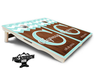 Mint Chevron Cornhole Boards - Pro Solution Elite Series by Cornhole Solutions, custom cornhole board detail photo 5