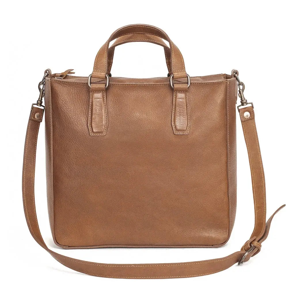 Ellington Leather Market Tote by Mission Mercantile Leather Goods, handmade leather goods detail photo 3