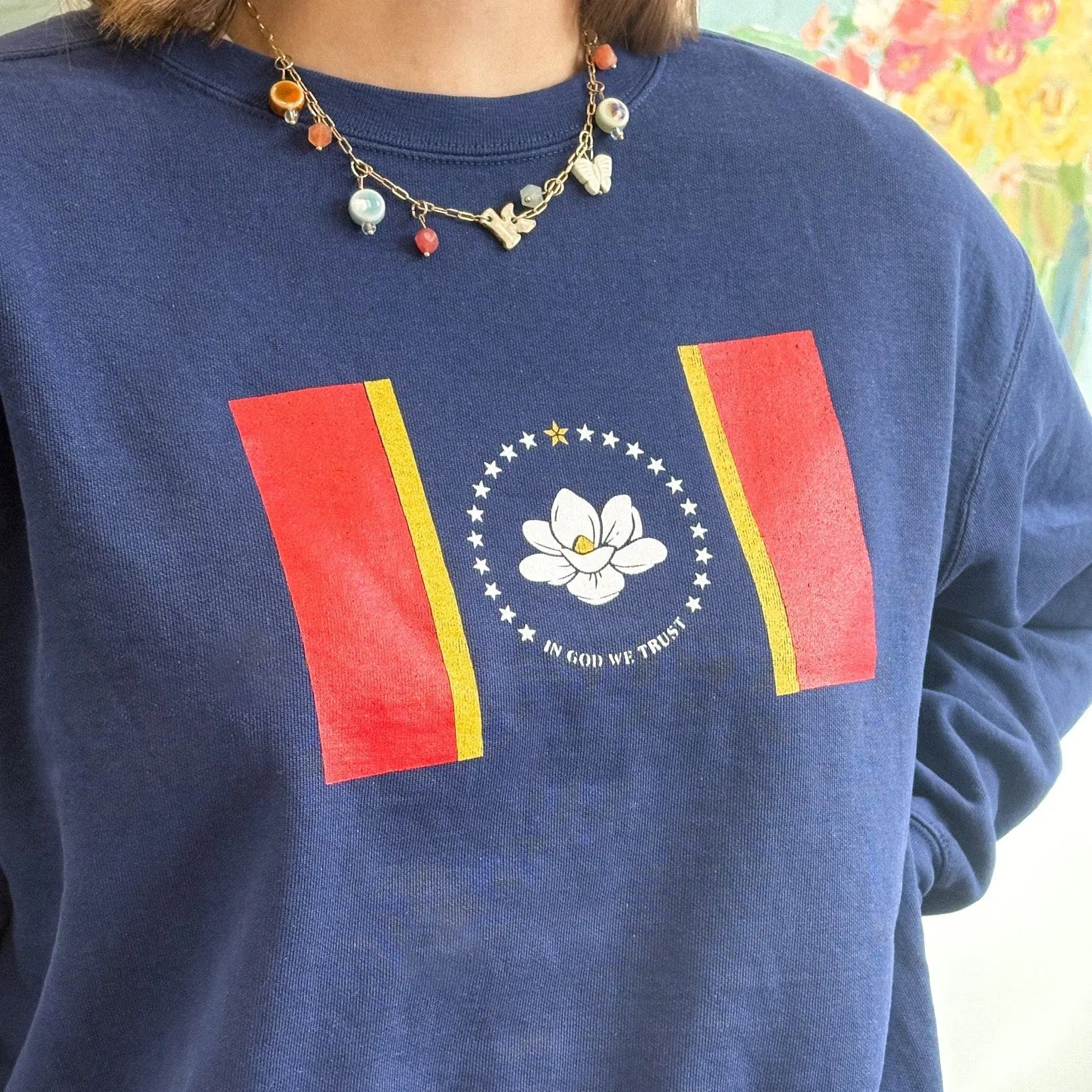 Mississippi Flag Sweatshirt by Crooked Letter, Southern lifestyle apparel main product photo