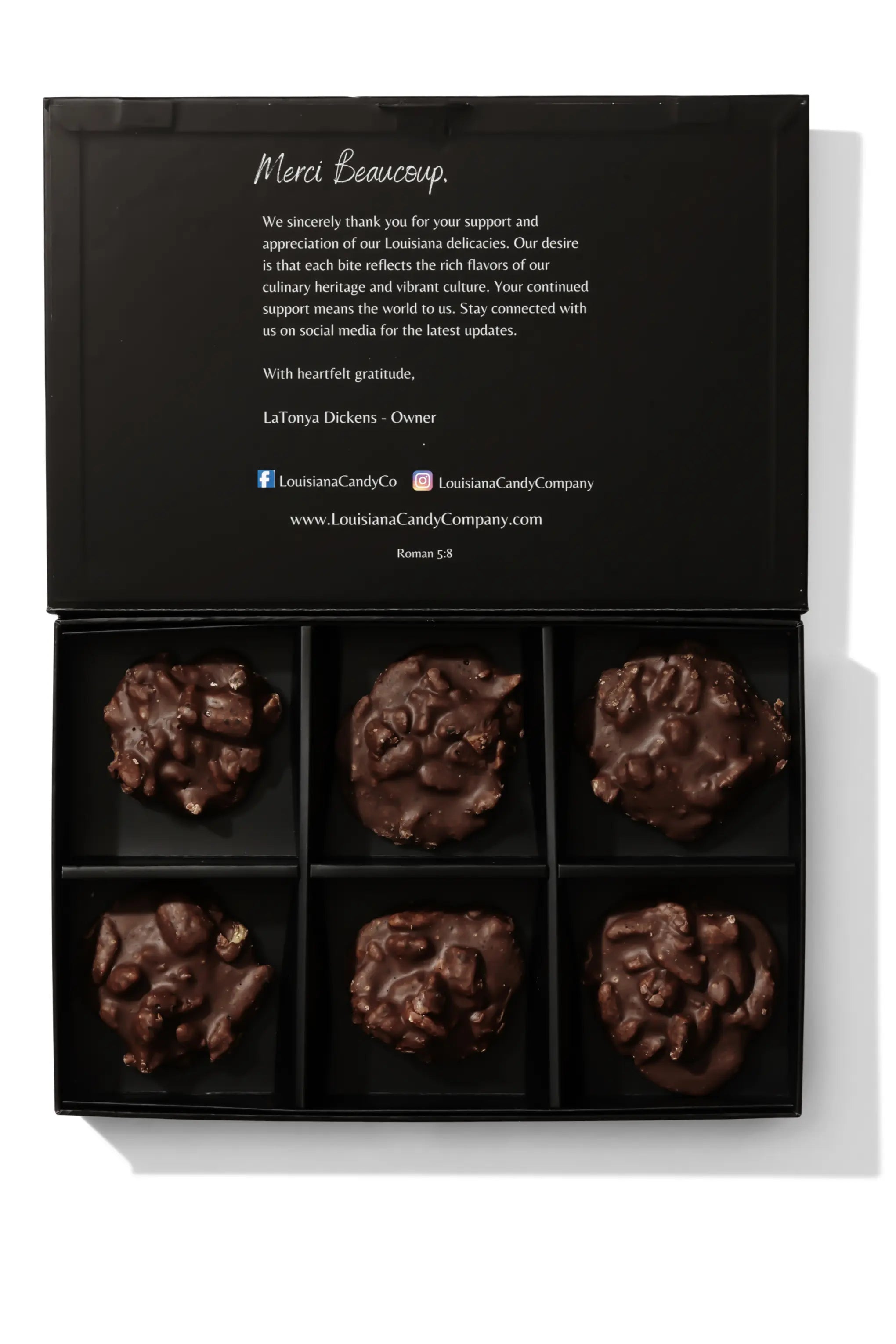 Mississippi Mudslide Pralines - 6 Count by Louisiana Candy Company, Southern food gift main product photo