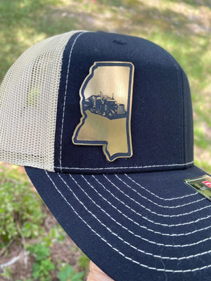 Mississippi Semi Truck Patch Hat by Poor Hog Customs, Southern lifestyle apparel main product photo