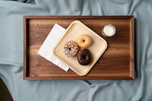 Modern Wooden Tray with Brass Details by Alabama Sawyer, Southern home decor detail photo 7