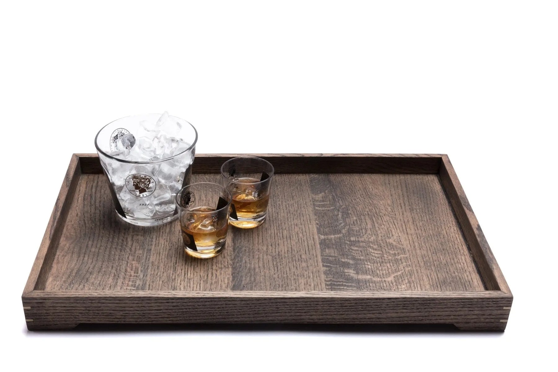 Modern Wooden Tray with Brass Details by Alabama Sawyer, Southern home decor detail photo 8