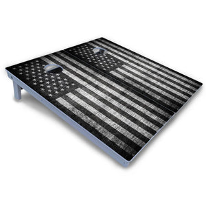 Monochrome Flag Cornhole Boards - All Weather Series by Cornhole Solutions, custom cornhole board detail photo 3