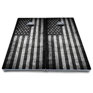 Monochrome Flag Cornhole Boards - All Weather Series by Cornhole Solutions, custom cornhole board detail photo 4