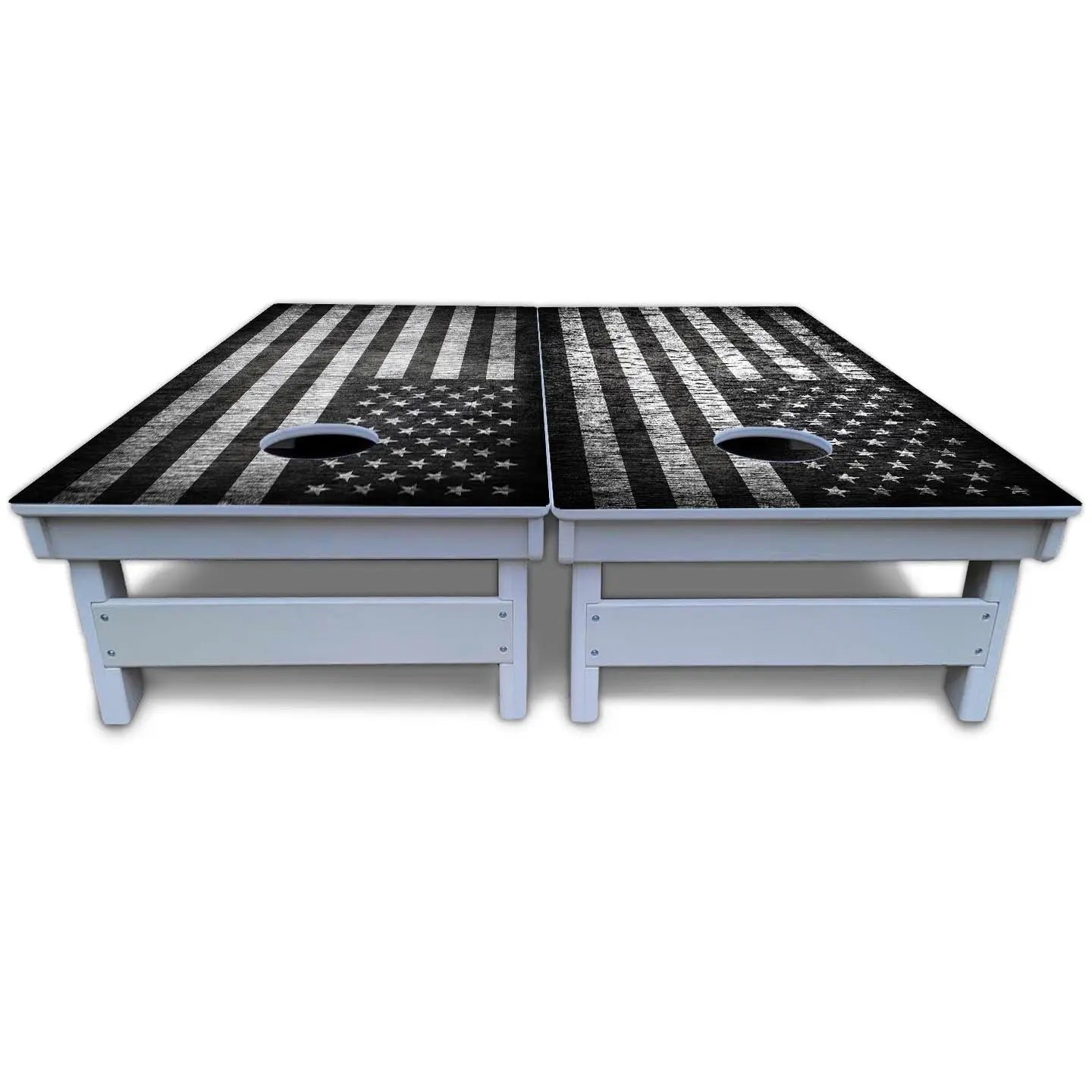 Monochrome Flag Cornhole Boards - All Weather Series by Cornhole Solutions, custom cornhole board detail photo 5