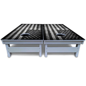 Monochrome Flag Cornhole Boards - All Weather Series by Cornhole Solutions, custom cornhole board detail photo 5