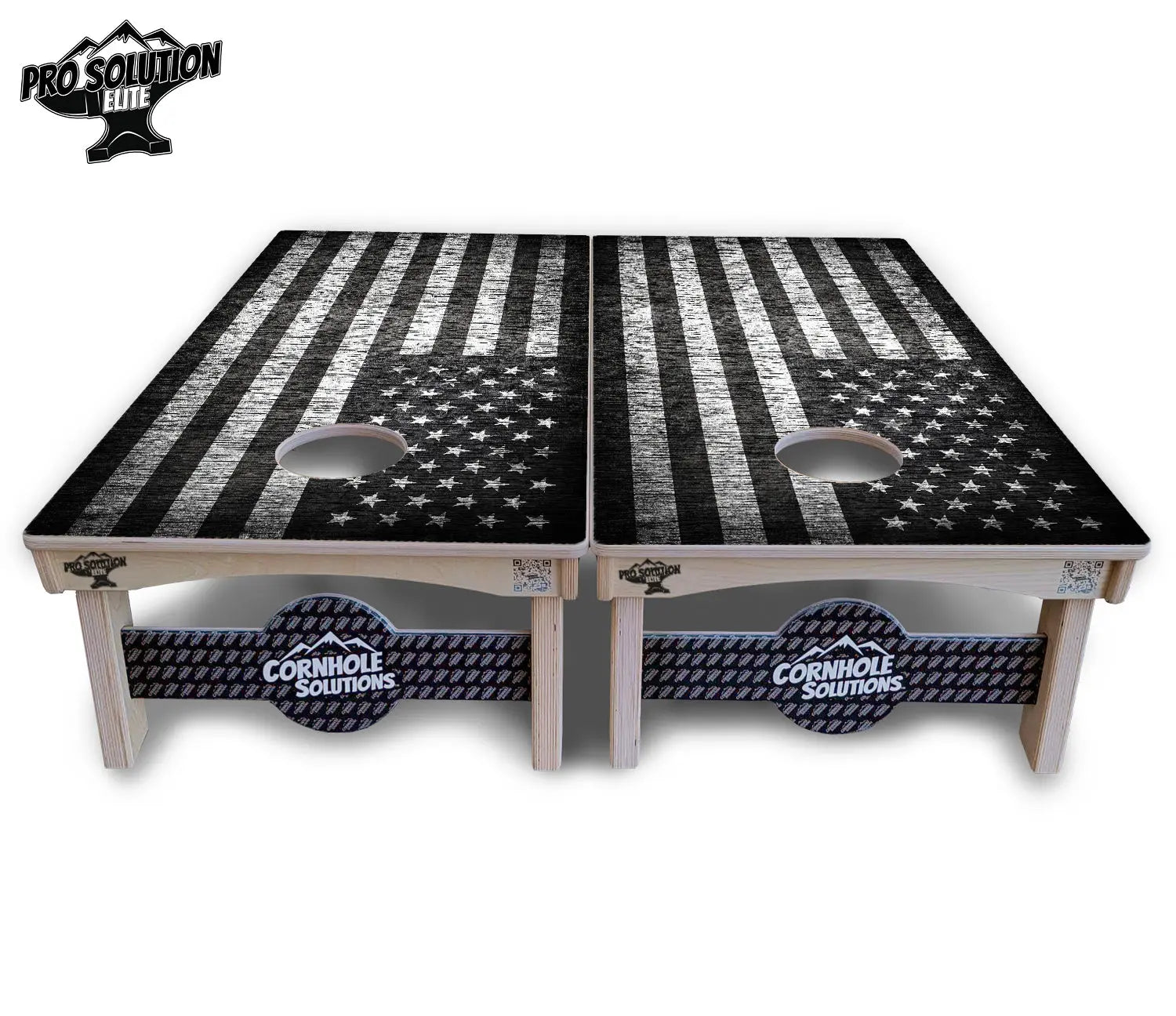 Monochrome Flag Cornhole Boards - Pro Solution Elite Series by Cornhole Solutions, custom cornhole board detail photo 3