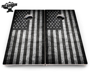 Monochrome Flag Cornhole Boards - Pro Solution Elite Series by Cornhole Solutions, custom cornhole board detail photo 4