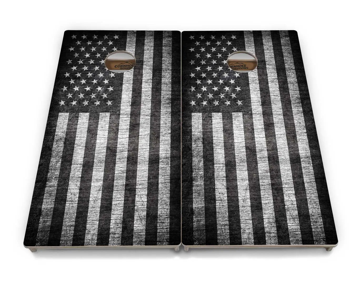 Monochrome Flag Cornhole Boards - Professional Tournament Series by Cornhole Solutions, custom cornhole board detail photo 4