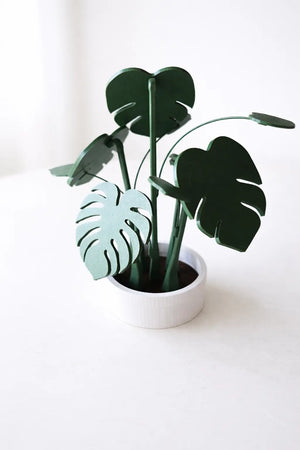 The Tween Space Monstera Coaster Set — Tropical Leaf Coasters with Display Holder | 3D Printed by The Tween Space, Southern home decor detail photo 2