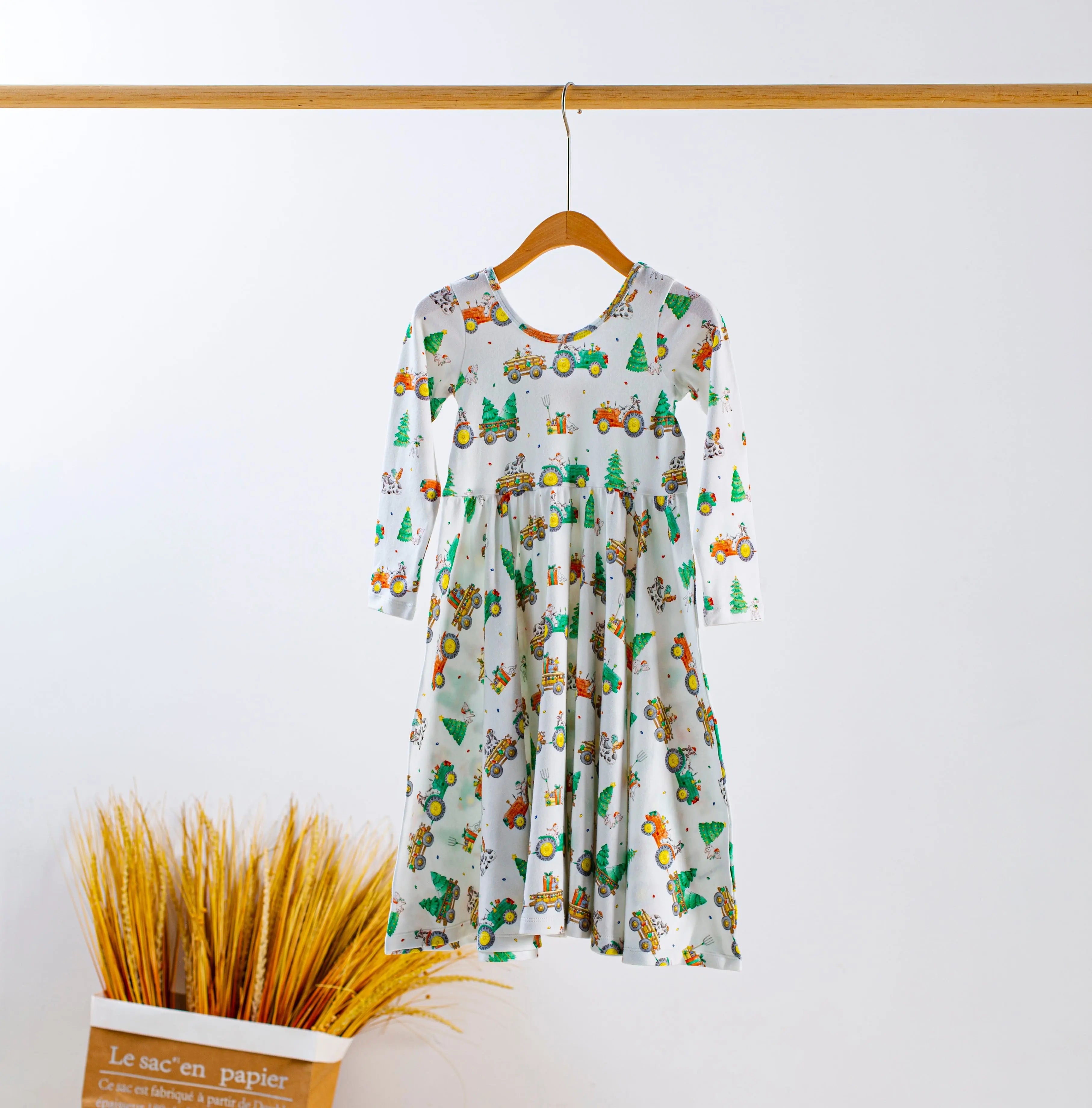 Moo-y Christmas Organic Cotton Christmas Dress for Kids by Nola Tawk, Southern lifestyle apparel main product photo